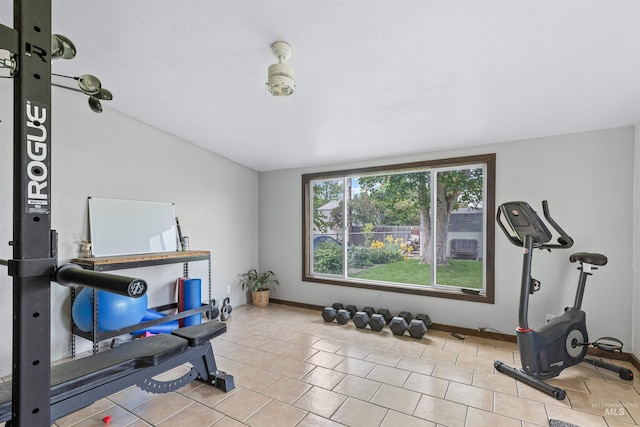 1125 Grelle Ave, Lewiston, ID 83501 - exercise room with tile patterned flooring and lofted ceiling