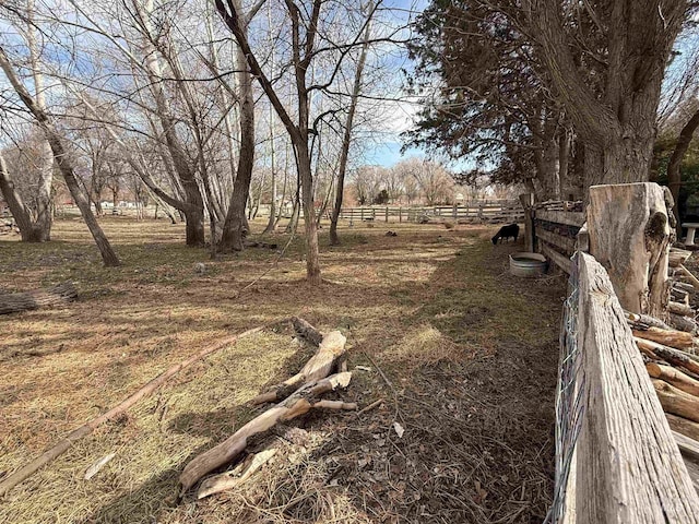 view of yard with fence