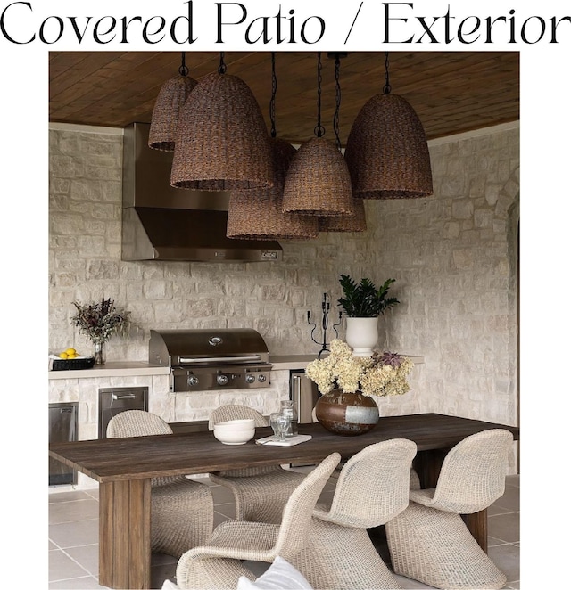 2379 N Annadale Pl, Eagle, ID 83616 - kitchen with tile patterned flooring and wood ceiling