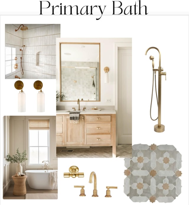 2379 N Annadale Pl, Eagle, ID 83616 - bathroom featuring a soaking tub, vanity, and a shower
