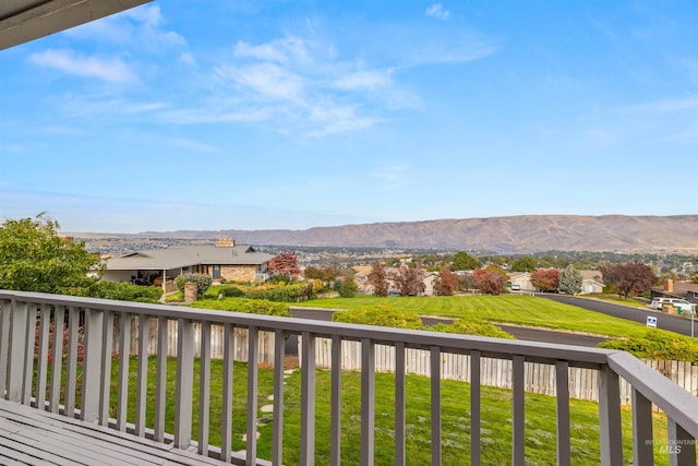 balcony with a mountain view