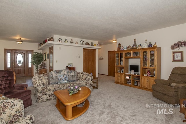 2555 E Quail Run Rd, Emmett, ID 83617 - living area with a textured ceiling and light carpet