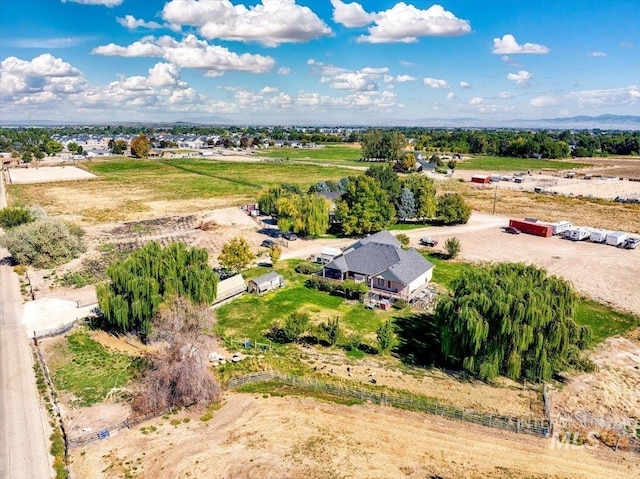 drone / aerial view with a rural view