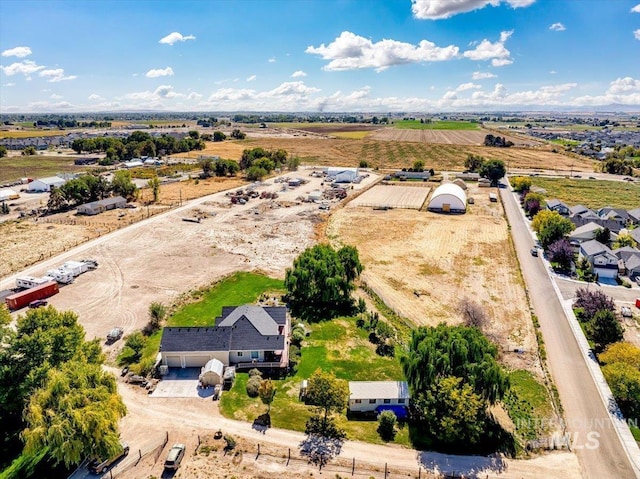 aerial view with a rural view