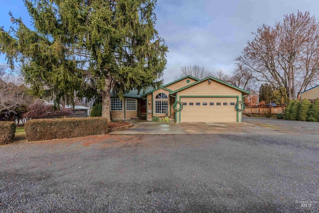 view of front of property featuring a garage