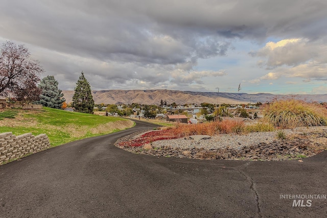 view of road featuring a mountain view