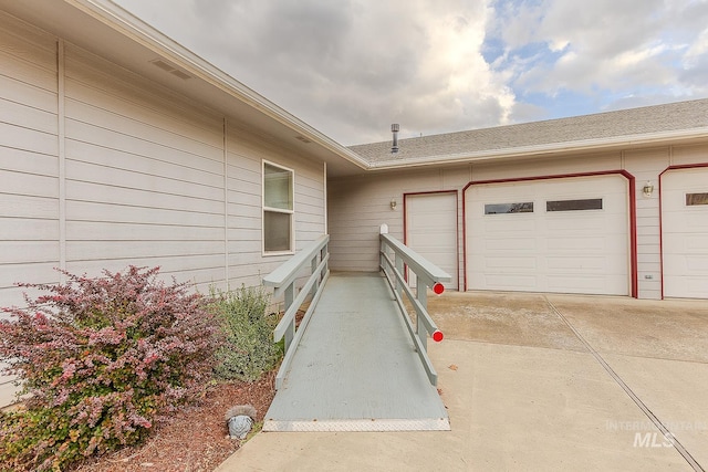 view of garage