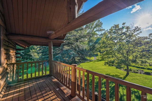 1301 Glen Aspen Dr, Bellevue, ID 83313 - wooden terrace featuring a lawn