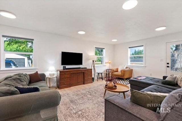 5009 Airport Rd, Nampa, ID 83687 - living room featuring light wood finished floors and recessed lighting