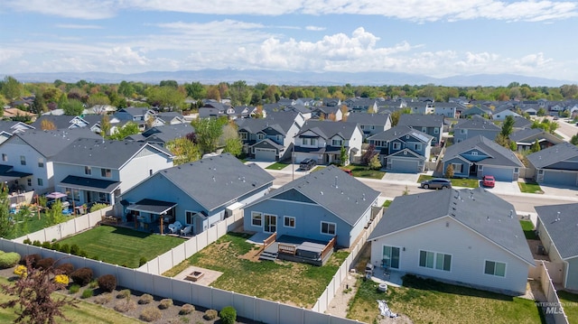 bird's eye view with a residential view