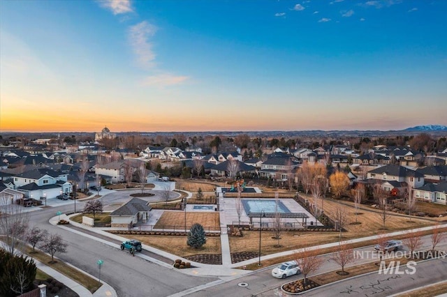 bird's eye view featuring a residential view