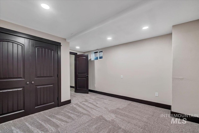 327 Adams St, Twin Falls, ID 83301 - unfurnished bedroom with carpet floors, recessed lighting, and a closet