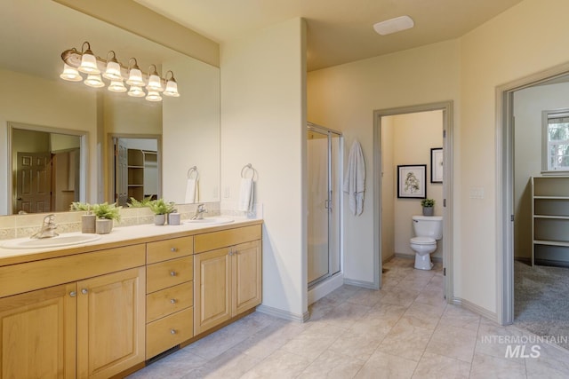 9407 W Pebblestream Dr, Boise, ID 83709 - full bathroom featuring double vanity and a shower stall