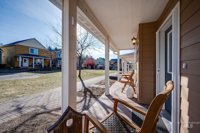 view of patio featuring a residential view