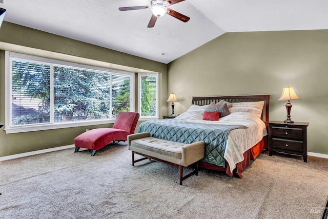 1390 E Prohaska Ct, Eagle, ID 83616 - bedroom with vaulted ceiling, light colored carpet, and ceiling fan
