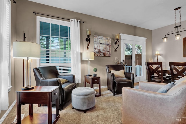 1390 E Prohaska Ct, Eagle, ID 83616 - living room with light colored carpet and baseboards