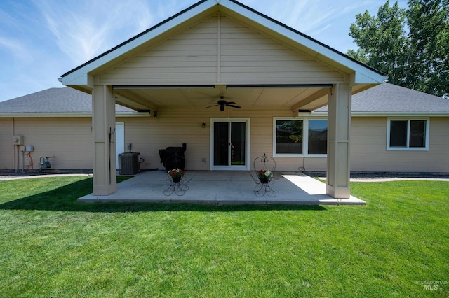 3499 S Green Basin Way, Nampa, ID 83686 - rear view of property featuring a ceiling fan, a patio, and a yard