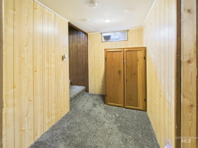 143 Timberline Dr, Pierce, ID 83546 - finished below grade area featuring wooden walls, stairway, and carpet flooring