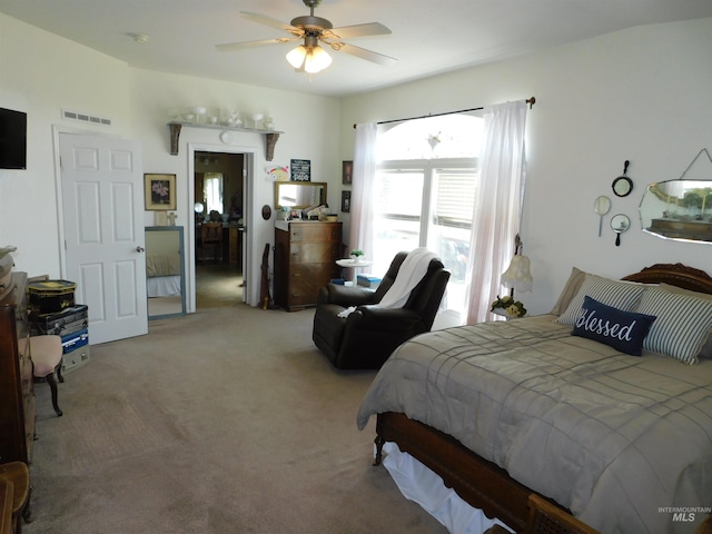 26737 Chips Ln, Parma, ID 83668 - bedroom with light colored carpet and ceiling fan