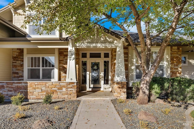 property entrance with a porch