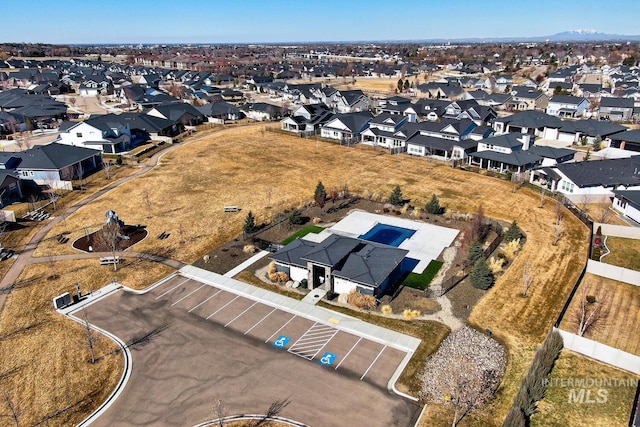 bird's eye view with a residential view