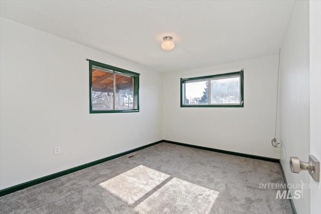 unfurnished room with carpet flooring