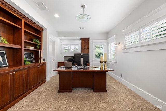 876 E Pennsylvania Ln, Boise, ID 83706 - office area with light carpet, baseboards, and recessed lighting