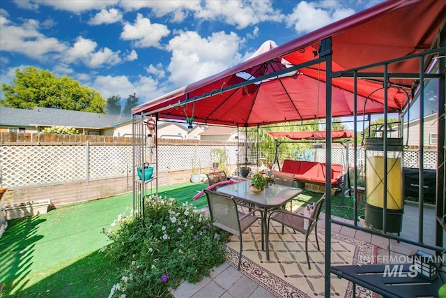 view of patio with a gazebo