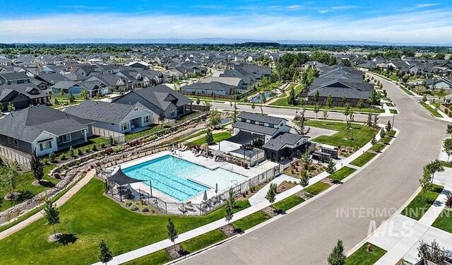 bird's eye view featuring a residential view