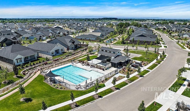 11101 W Campanula Ct, Star, ID 83669 - aerial view of residential area with a pool area