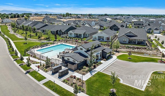 11101 W Campanula Ct, Star, ID 83669 - aerial perspective of suburban area featuring a pool area