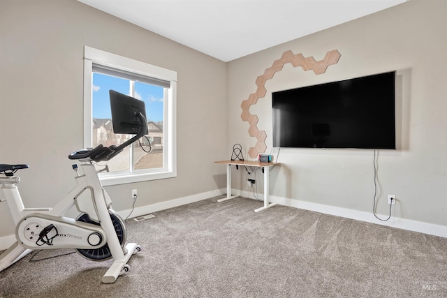 129 E 33 S, Burley, ID 83318 - workout room with baseboards, visible vents, and carpet flooring