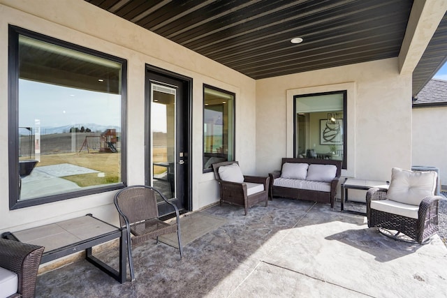 129 E 33 S, Burley, ID 83318 - view of patio with outdoor lounge area and a mountain view
