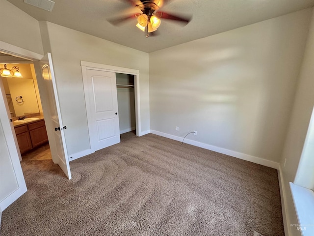 2577 Longbow Dr, Twin Falls, ID 83301 - unfurnished bedroom with carpet floors, a closet, and ceiling fan