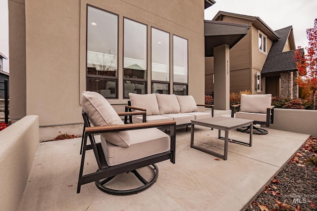 view of patio with an outdoor living space