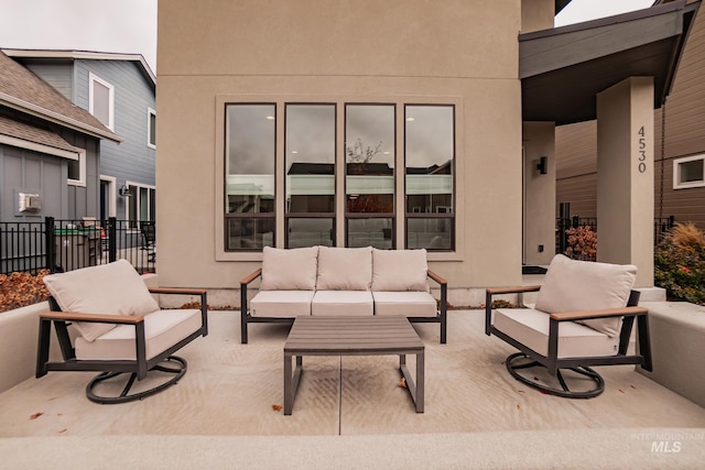 view of patio featuring an outdoor hangout area