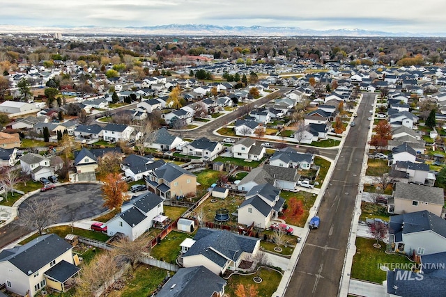 bird's eye view featuring a mountain view