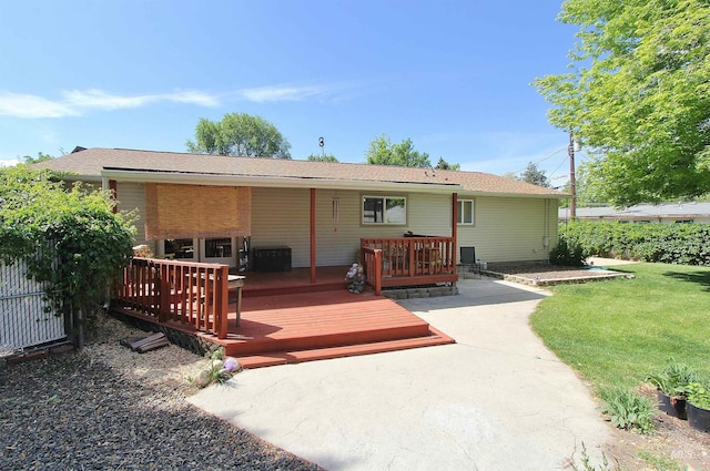 2155 N 24th St, Boise, ID 83702 - rear view of property with a yard, a deck, and a patio