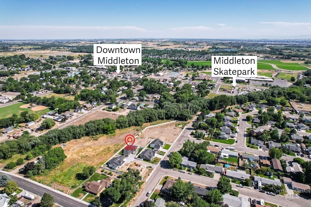 aerial view with a residential view