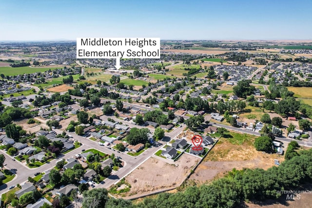 drone / aerial view with a residential view