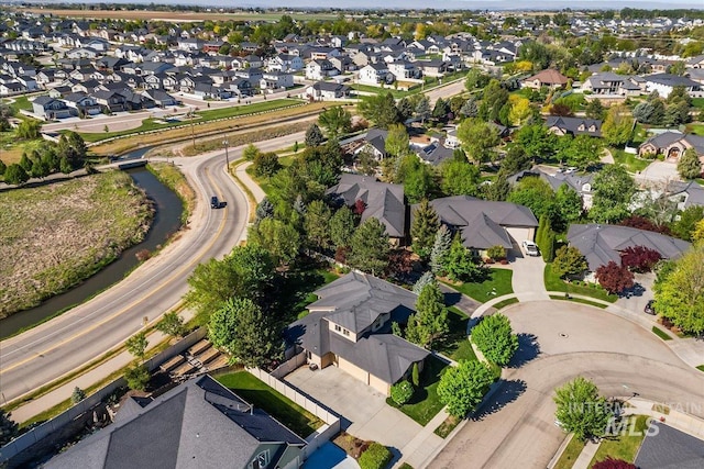 drone / aerial view with a residential view