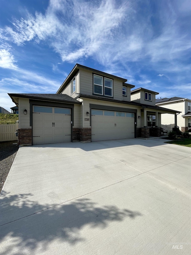 view of front of house with a garage