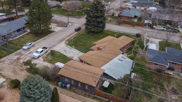 aerial view with a residential view