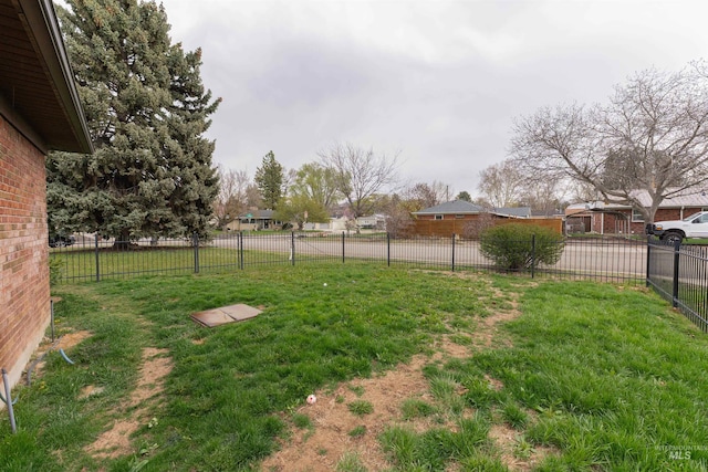 view of yard with fence