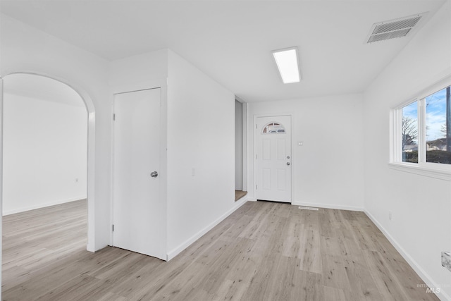 empty room featuring light wood-type flooring