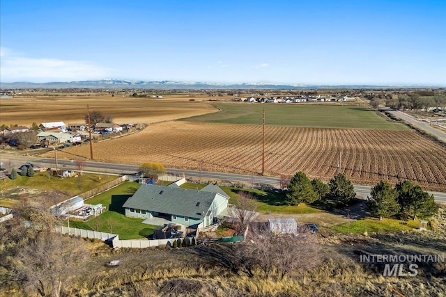 aerial view featuring a rural view