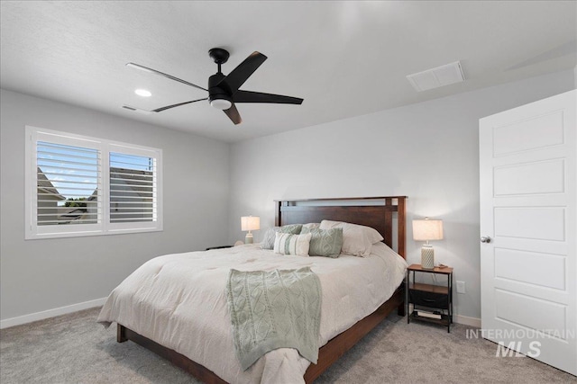 4953 W Apgar St, Meridian, ID 83646 - carpeted bedroom with baseboards, recessed lighting, and ceiling fan