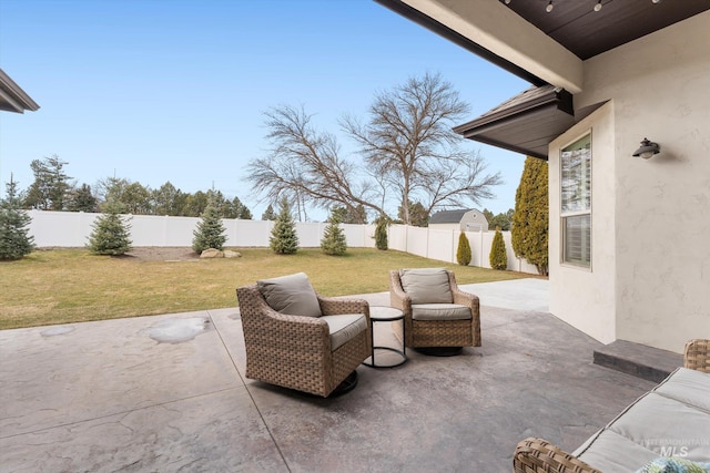 view of patio with a fenced backyard