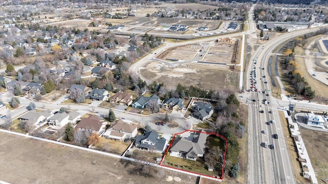 birds eye view of property featuring a residential view