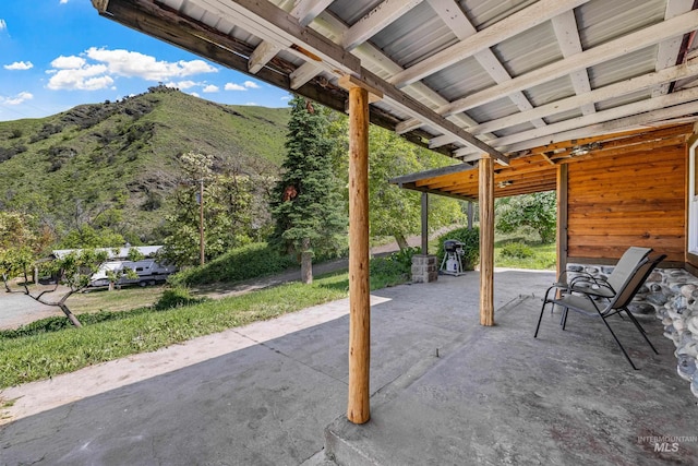 255 Seven U Ranch Rd, Lucile, ID 83542 - view of patio featuring a mountain view